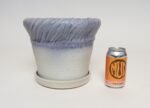 Vintage Lilac and Pale Gray Studio Ceramic Planter with Plate by Deanna Nichols - Image 11