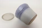 Vintage Lilac and Pale Gray Studio Ceramic Planter with Plate by Deanna Nichols - Image 14