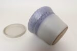 Vintage Lilac and Pale Gray Studio Ceramic Planter with Plate by Deanna Nichols - Image 14