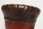 Vintage Crimson and Slate Studio Ceramic Planter with Saucer by Deanna Nichols - Image 20