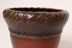 Vintage Crimson and Slate Studio Ceramic Planter with Saucer by Deanna Nichols - Image 17
