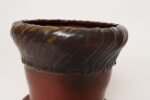 Vintage Crimson and Slate Studio Ceramic Planter with Saucer by Deanna Nichols - Image 18