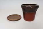Vintage Crimson and Slate Studio Ceramic Planter with Saucer by Deanna Nichols - Image 8