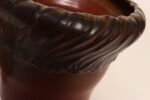 Vintage Crimson and Slate Studio Ceramic Planter with Saucer by Deanna Nichols - Image 14