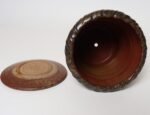 Vintage Crimson and Slate Studio Ceramic Planter with Saucer by Deanna Nichols - Image 10