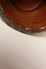 Vintage Crimson and Slate Studio Ceramic Planter with Saucer by Deanna Nichols - Image 25