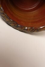 Vintage Crimson and Slate Studio Ceramic Planter with Saucer by Deanna Nichols - Image 25