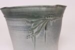 Vintage Green Matte Glaze Botanical Ceramic Planter with Plate by Deanna Nichols - Image 14