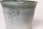 Vintage Green Matte Glaze Botanical Ceramic Planter with Plate by Deanna Nichols - Image 13