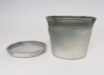 Vintage Green Matte Glaze Botanical Ceramic Planter with Plate by Deanna Nichols - Image 4