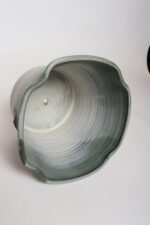 Vintage Green Matte Glaze Botanical Ceramic Planter with Plate by Deanna Nichols - Image 7