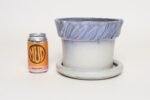 Vintage Periwinkle Incised Studio Ceramic Planter with Saucer by Deanna Nichols - Image 10