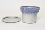 Vintage Periwinkle Incised Studio Ceramic Planter with Saucer by Deanna Nichols - Image 6