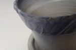 Vintage Periwinkle Incised Studio Ceramic Planter with Saucer by Deanna Nichols - Image 14