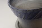 Vintage Periwinkle Incised Studio Ceramic Planter with Saucer by Deanna Nichols - Image 14