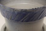 Vintage Periwinkle Incised Studio Ceramic Planter with Saucer by Deanna Nichols - Image 15