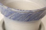 Vintage Periwinkle Incised Studio Ceramic Planter with Saucer by Deanna Nichols - Image 18