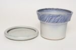 Vintage Periwinkle Incised Studio Ceramic Planter with Saucer by Deanna Nichols - Image 4