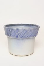Vintage Periwinkle Incised Studio Ceramic Planter with Saucer by Deanna Nichols - Image 11