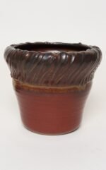 Vintage Red, Ochre and Slate Studio Ceramic Planter with Plate by Deanna Nichols - Image 6