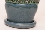 Vintage Green and Blue Incised Ceramic Planter with Saucer by Deanna Nichols - Image 25