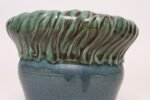 Vintage Green and Blue Incised Ceramic Planter with Saucer by Deanna Nichols - Image 20