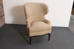 Deco Mahogany and Bouclé Wingback Chair by Edward Wormley for Dunbar Model 103B - Image 4