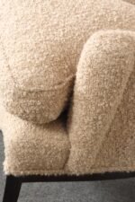 Deco Mahogany and Bouclé Wingback Chair by Edward Wormley for Dunbar Model 103B - Image 22