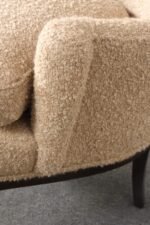 Deco Mahogany and Bouclé Wingback Chair by Edward Wormley for Dunbar Model 103B - Image 21
