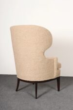 Deco Mahogany and Bouclé Wingback Chair by Edward Wormley for Dunbar Model 103B - Image 16