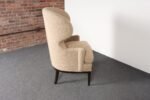 Deco Mahogany and Bouclé Wingback Chair by Edward Wormley for Dunbar Model 103B - Image 15
