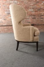 Deco Mahogany and Bouclé Wingback Chair by Edward Wormley for Dunbar Model 103B - Image 14