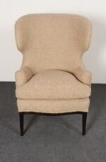 Deco Mahogany and Bouclé Wingback Chair by Edward Wormley for Dunbar Model 103B - Image 2