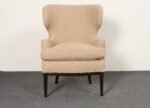 Deco Mahogany and Bouclé Wingback Chair by Edward Wormley for Dunbar Model 103B - Image 3