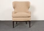 Deco Mahogany and Bouclé Wingback Chair by Edward Wormley for Dunbar Model 103B - Image 3