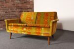 Scandinavian Folke Ohlsson Teak Settee in Jack Lenor Larsen "Caravan" Velvet - Image 8