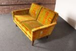 Scandinavian Folke Ohlsson Teak Settee in Jack Lenor Larsen "Caravan" Velvet - Image 11
