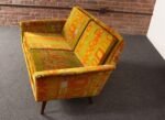 Scandinavian Folke Ohlsson Teak Settee in Jack Lenor Larsen "Caravan" Velvet - Image 12