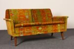 Scandinavian Folke Ohlsson Teak Settee in Jack Lenor Larsen "Caravan" Velvet - Image 5