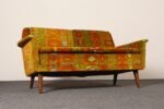 Scandinavian Folke Ohlsson Teak Settee in Jack Lenor Larsen "Caravan" Velvet - Image 6