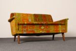 Scandinavian Folke Ohlsson Teak Settee in Jack Lenor Larsen "Caravan" Velvet - Image 6