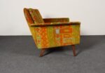 Scandinavian Folke Ohlsson Teak Settee in Jack Lenor Larsen "Caravan" Velvet - Image 14