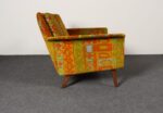 Scandinavian Folke Ohlsson Teak Settee in Jack Lenor Larsen "Caravan" Velvet - Image 14