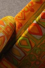 Scandinavian Folke Ohlsson Teak Settee in Jack Lenor Larsen "Caravan" Velvet - Image 34