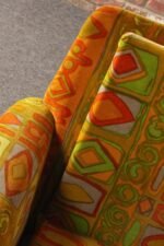 Scandinavian Folke Ohlsson Teak Settee in Jack Lenor Larsen "Caravan" Velvet - Image 33