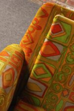 Scandinavian Folke Ohlsson Teak Settee in Jack Lenor Larsen "Caravan" Velvet - Image 33