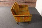 Scandinavian Folke Ohlsson Teak Settee in Jack Lenor Larsen "Caravan" Velvet - Image 15