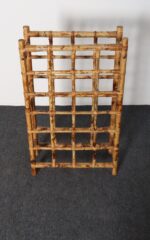 Vintage Bamboo and Rattan 24 Bottle Tabletop of Floor Wine Rack / Stand - Image 4