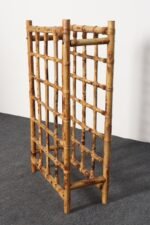 Vintage Bamboo and Rattan 24 Bottle Tabletop of Floor Wine Rack / Stand - Image 3