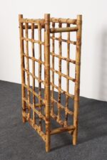 Vintage Bamboo and Rattan 24 Bottle Tabletop of Floor Wine Rack / Stand - Image 3